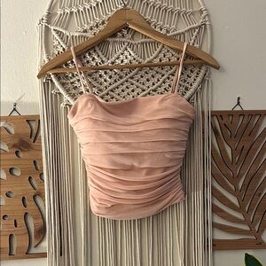 Express Blush Pink Ruched Camisole Body Contour Small